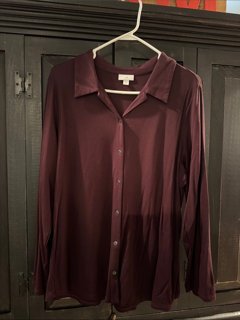 J. Jill Button-Front Shirt in Plum